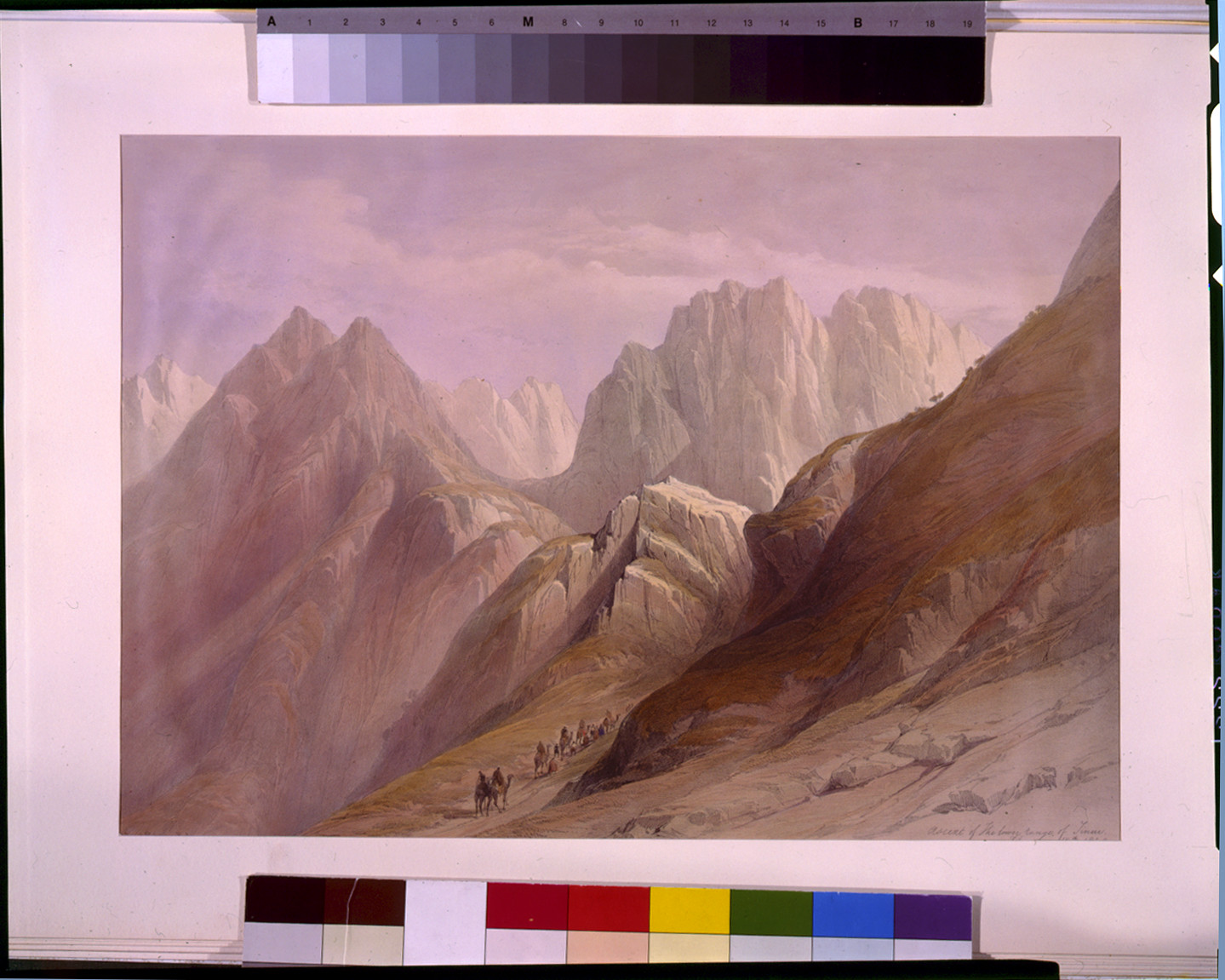 Ascent of the lower range of Sinai February 18th 1839 / David Roberts, R.A., [published between 1844 and 1845] — antique lithograph