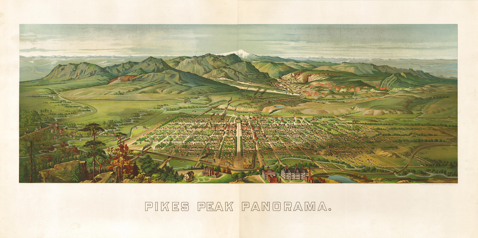 CO Pikes Peak 1890 MAP, 1890 — antique map