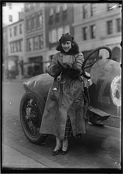 Antique Portrait - Women Auto Racers. Miss Elinor Blevins