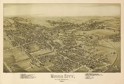 Union City, Erie County, Pennsylvania, 1895 bird's-eye view map