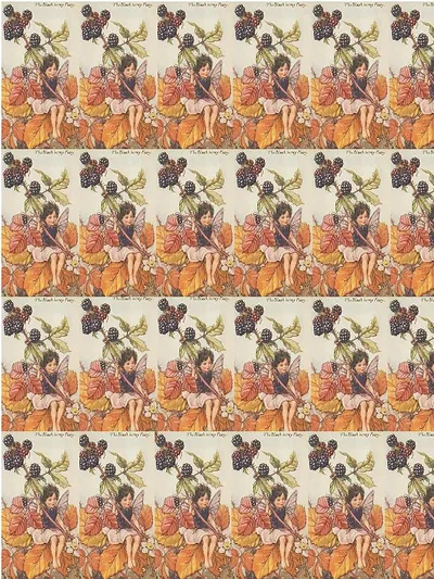 The Blackberry Fairy repeated pattern wrapping paper