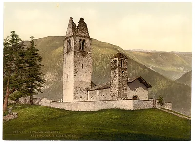 Celerina Old Roman Chruch of St. Gian Aargau Switzerland
