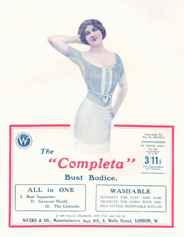 The Completa Bust Bodice advertisement, Weeks & Co. — historic image