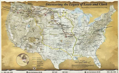 Discovering the Legacy of Lewis and Clark, Bicentennial Commemoration 2003-2006 map