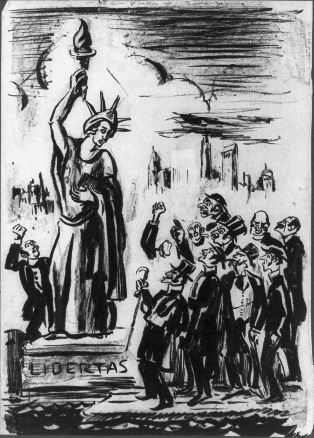 [Chorus of parsons: Hey take your arm down don't you know this is Sunday?"]", 1921 Mar. 1-15 [publication date] — historic drawing