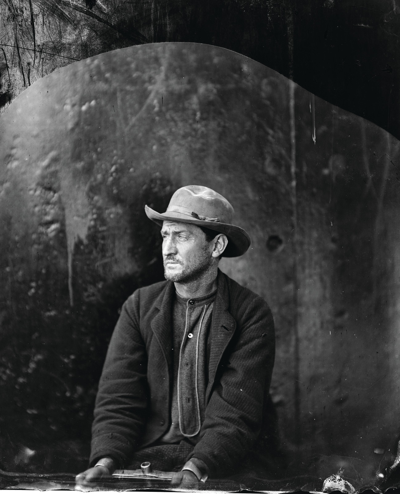 Edman Spangler, A "Conspirator," In Hat And Manacled, Washington Navy Yard, D.C. Alexander Gardner, photographer, April, 1865 — historic photograph