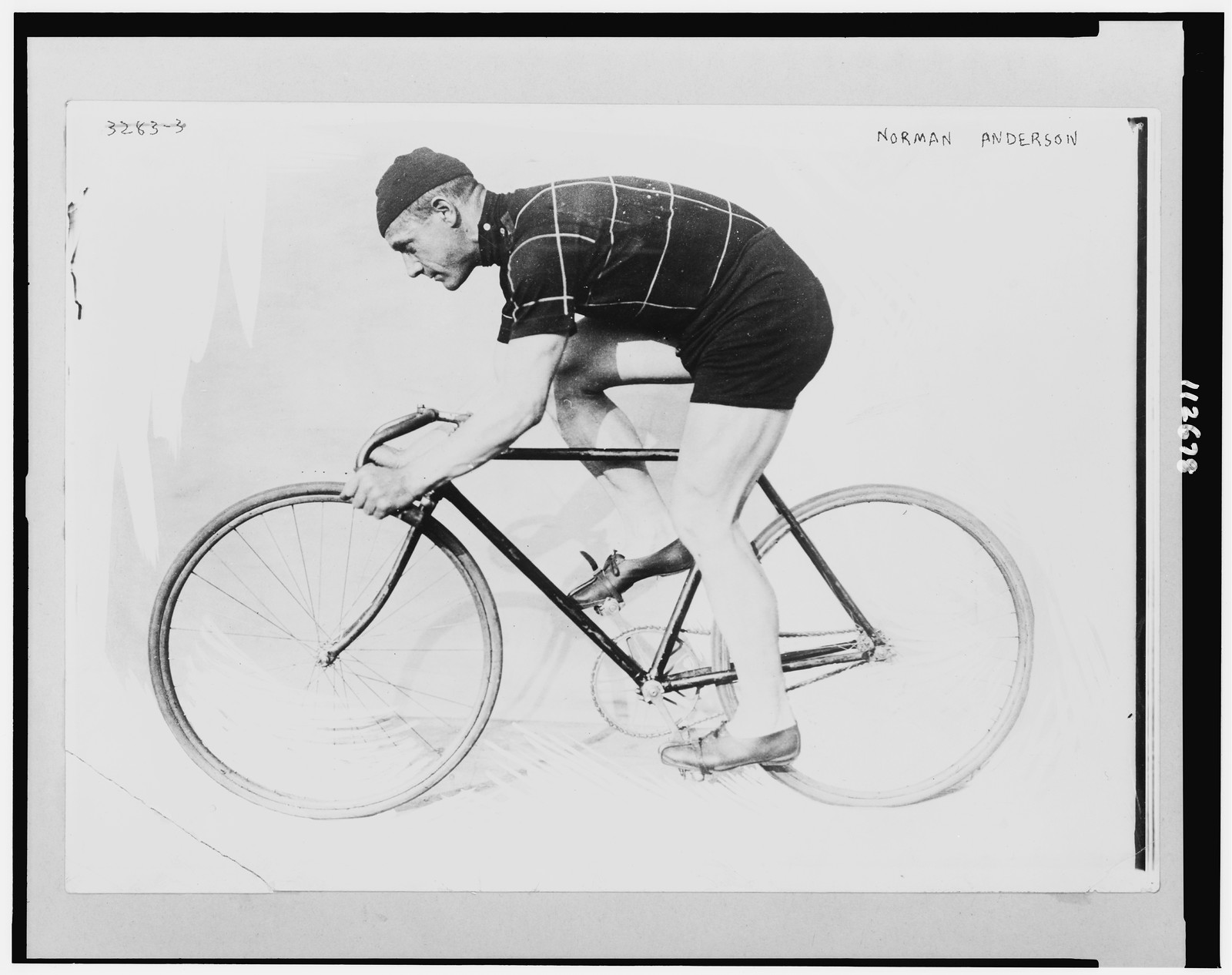 [Norman Anderson on a racing bicycle, Nov. 5, 1914], 1914 — historic photograph