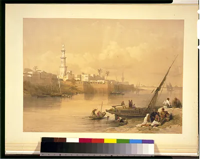 View on the Nile--ferry to Gizeh / David Roberts, R.A.