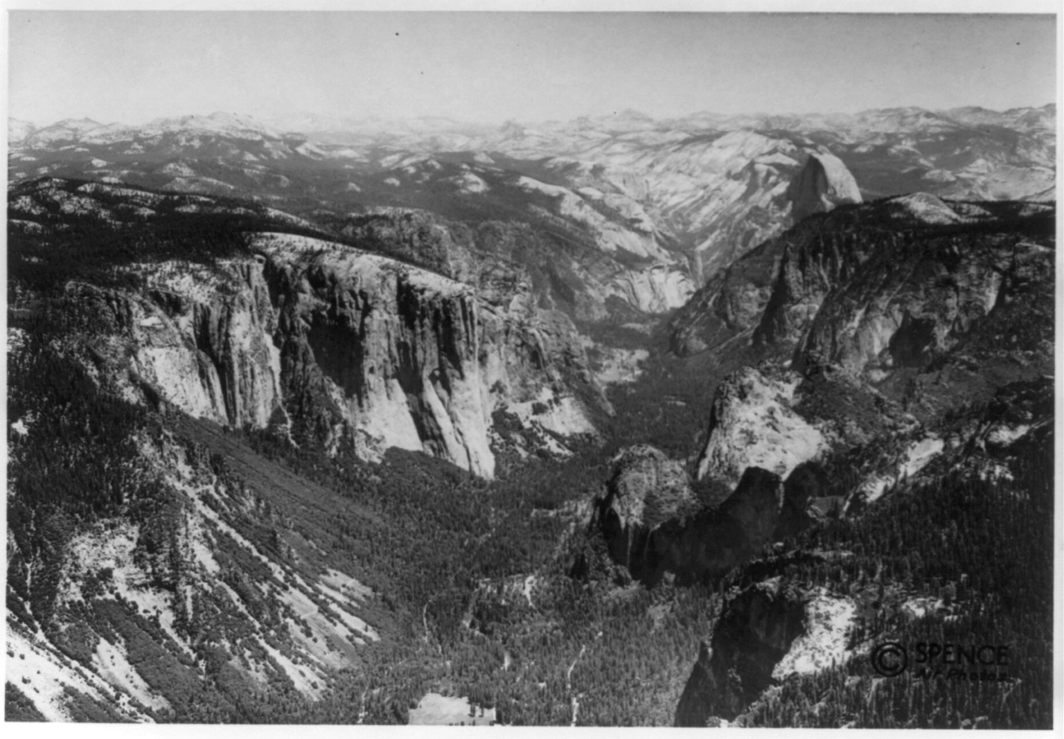 Yosemite Valley with El Capitan at left, c1947 Dec. 29. — historic photograph