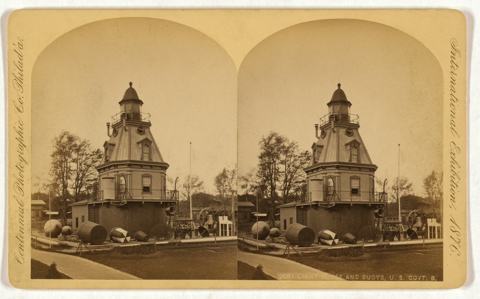 Light house and buoys / Centennial Photographic Co., Philad'a., c1876. — historic photograph