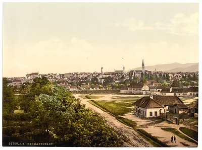 General view Hermmanstadt (i.e. Hermannstadt) Hungary Austro-Hungary