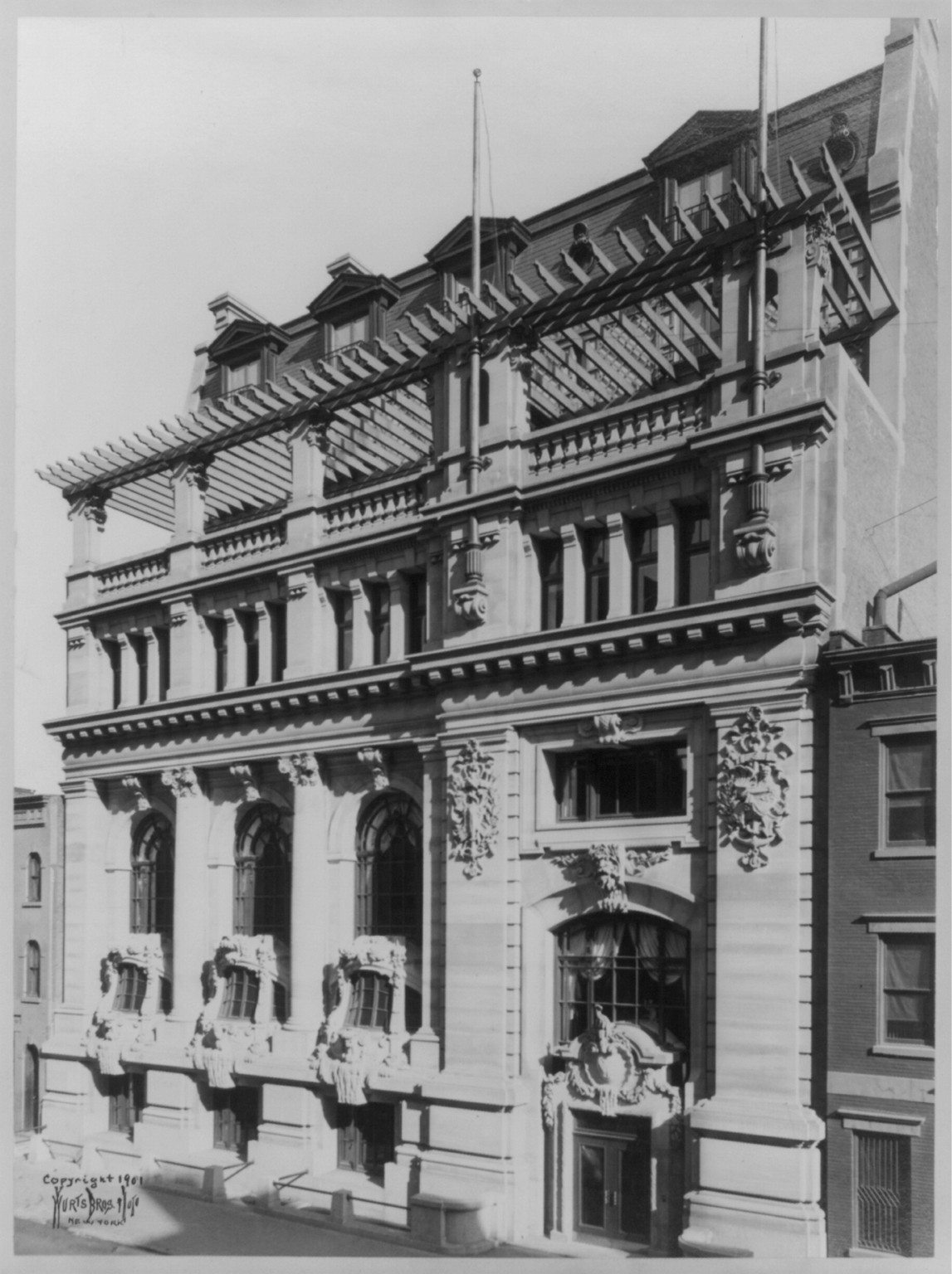New York Yacht Club: [Exterior facade], c1901. — historic photograph