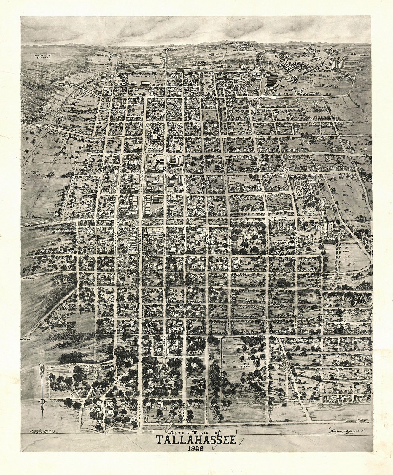 Tallahassee, Florida, 1926, 1926 — antique map