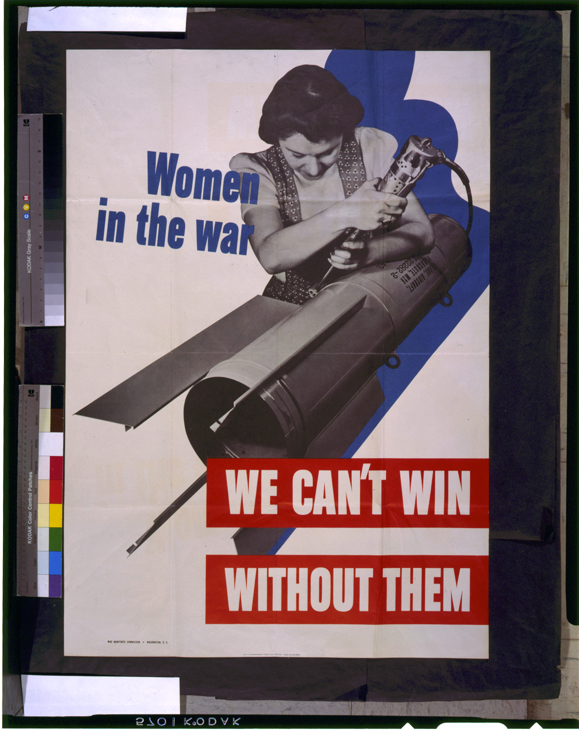 Women in the war--We can't win without them, [Washington, D.C.] : U.S. Government Printing Office, 1942. — vintage poster