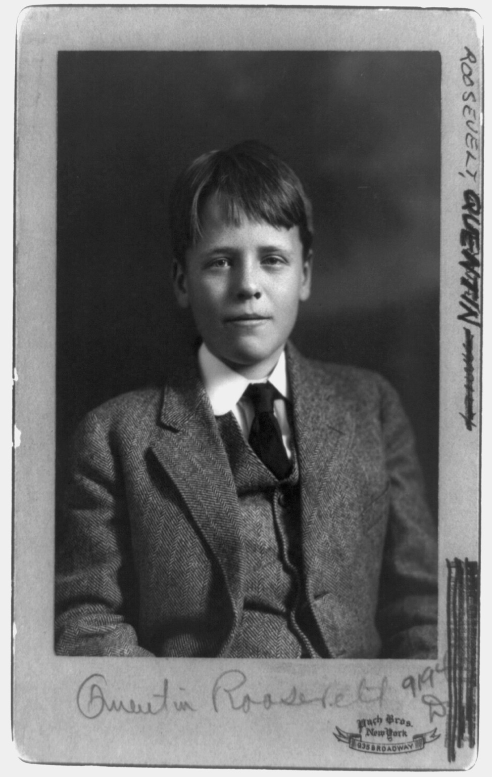 [Quentin Roosevelt, half-length portrait, facing front] / Pach Bros., New York., c1910. — historic photograph