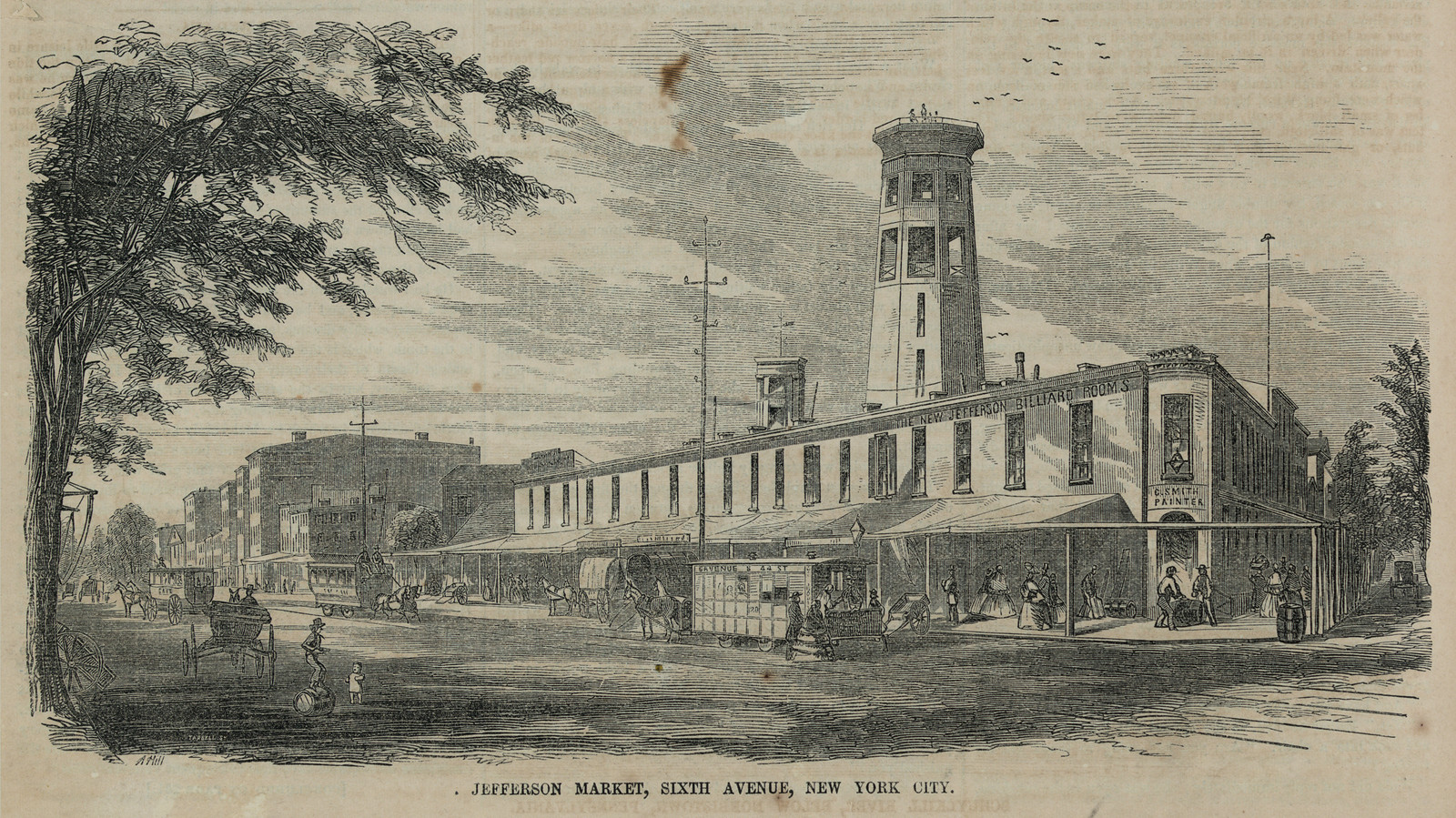 Jefferson Market, Sixth Avenue, New York City — historic image