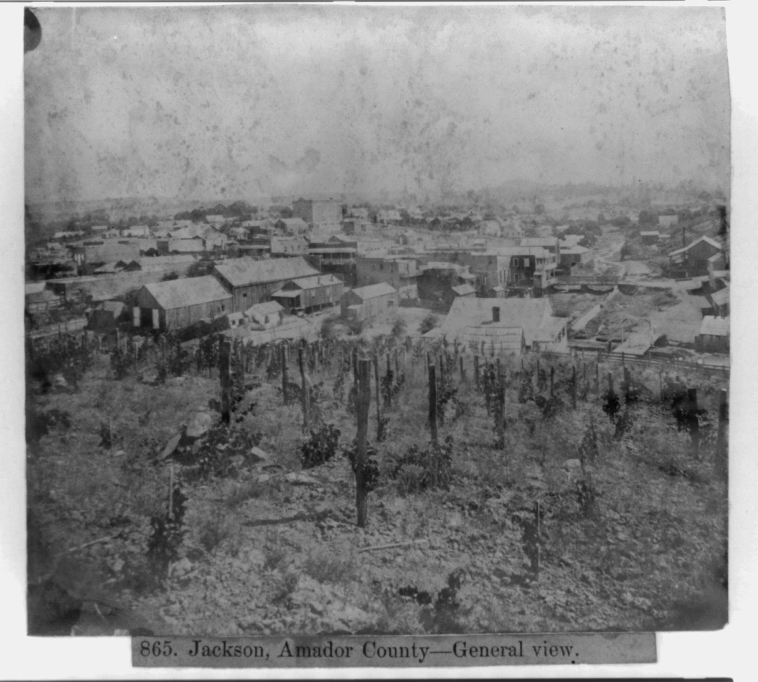Jackson, Amador County--General view, [published 1866] — historic photograph