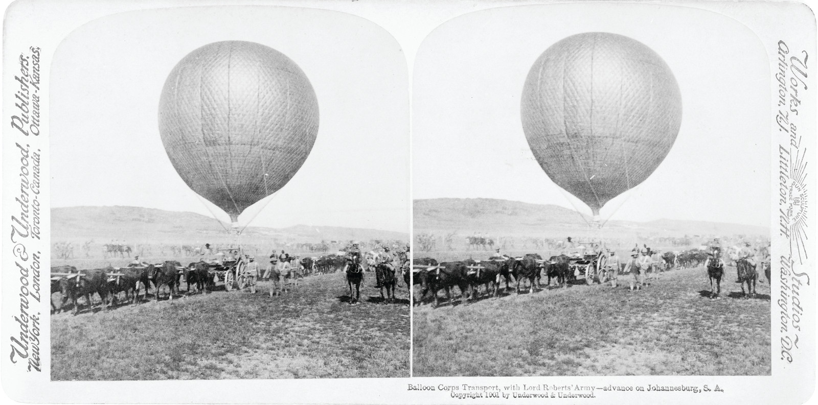 Balloon Corps transport with Lord Roberts army - advance on Johannesburg S.A., 1901 — historic photograph