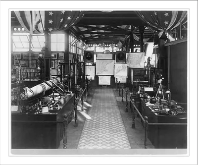 [Philadelphia Centennial Exhibition, 1876 - interior of Government Building, showing Coast Survey display]