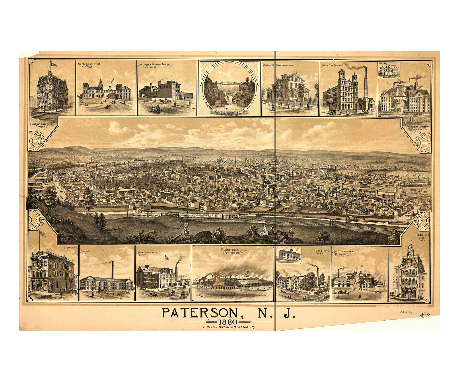 Patterson, New Jersey, 1880, 1880 — antique map