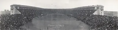 Harvard 0 Yale 0 football game, stadium panorama