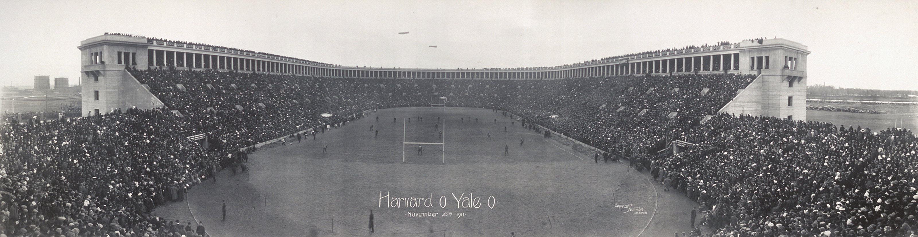 Harvard 0 Yale 0 football game, stadium panorama — historic image