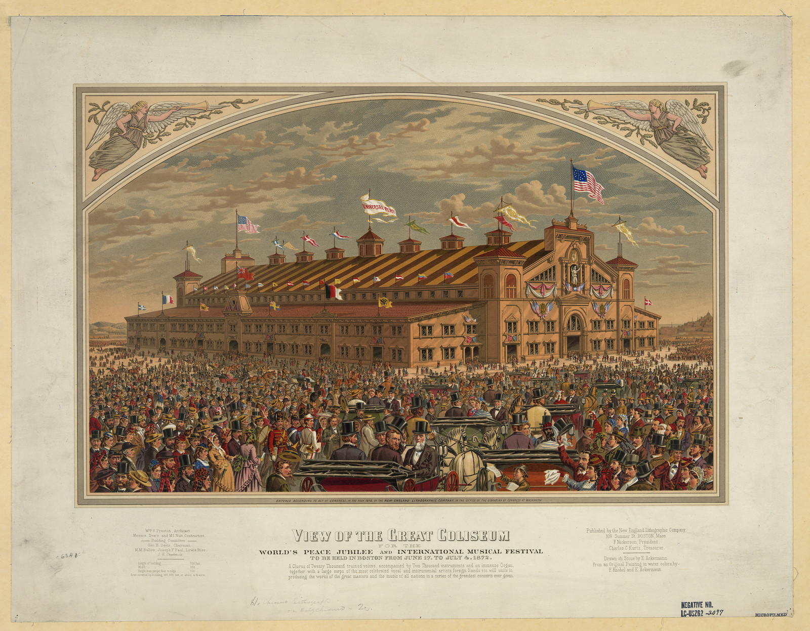View of the Great Coliseum, World's Peace Jubilee and International Musical Festival — historic image