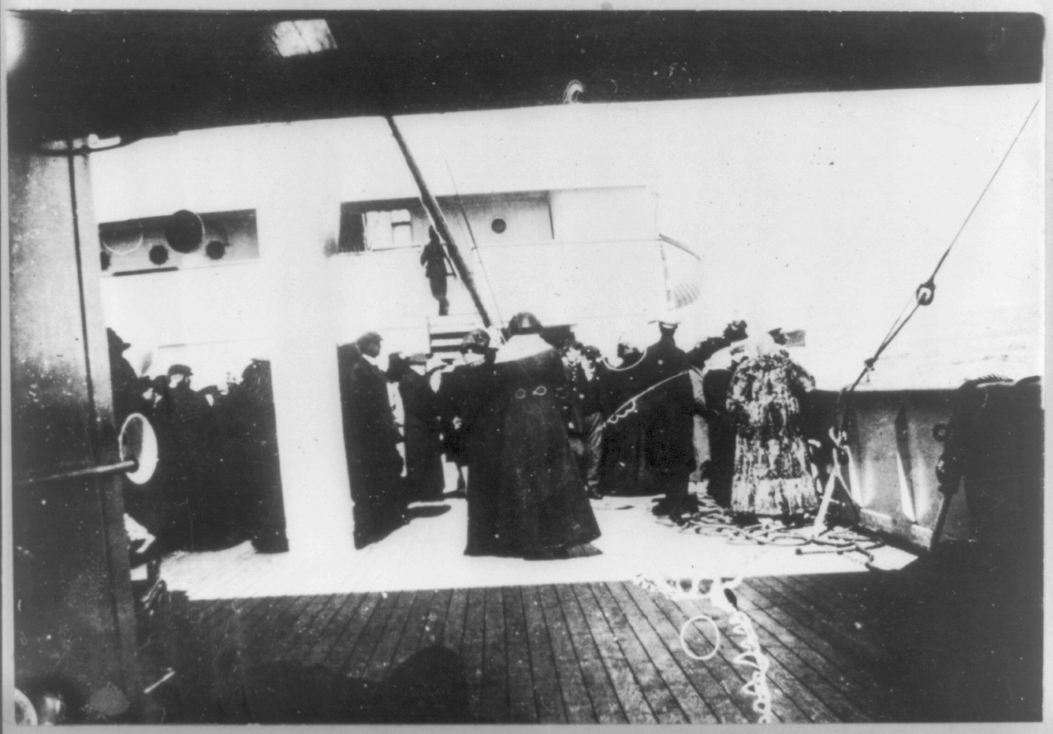 Survivors of TITANIC aboard CARPATHIA, [1912] — historic photograph