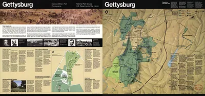 Gettysburg National Military Park brochure with map