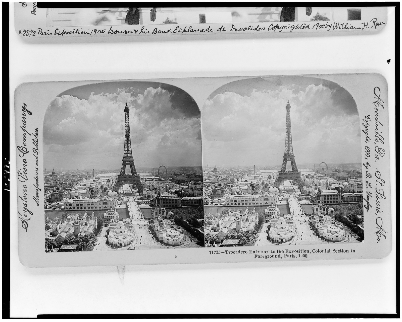 Trocadero entrance to the exposition colonial section in foreground Paris 1900, 1900 — historic photograph