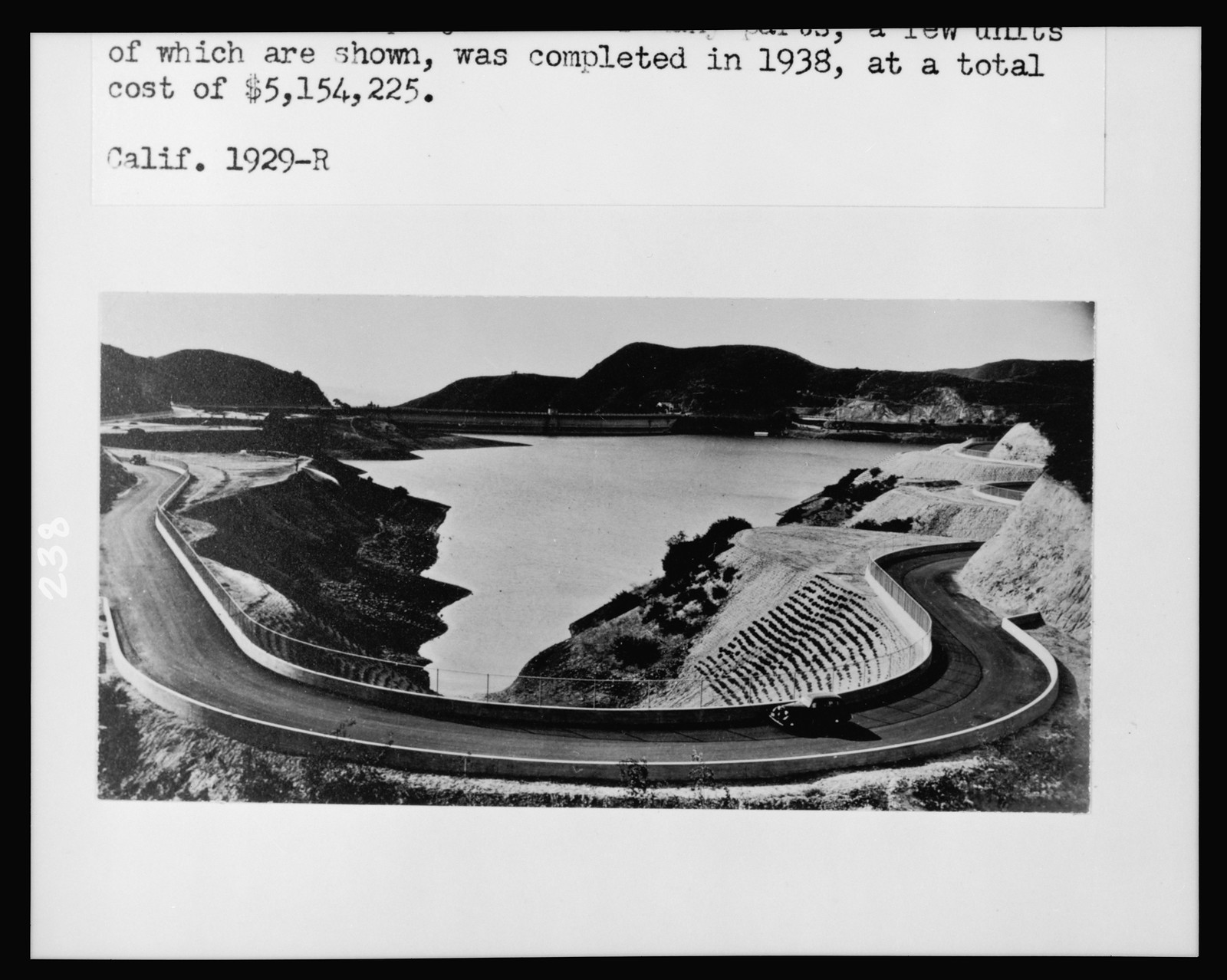 Reservoir [and] water system, Los Angeles, Ca., 1939 — historic photograph