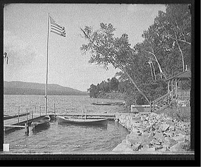 A Private dock, Crosbyside, Lake George, N.Y.