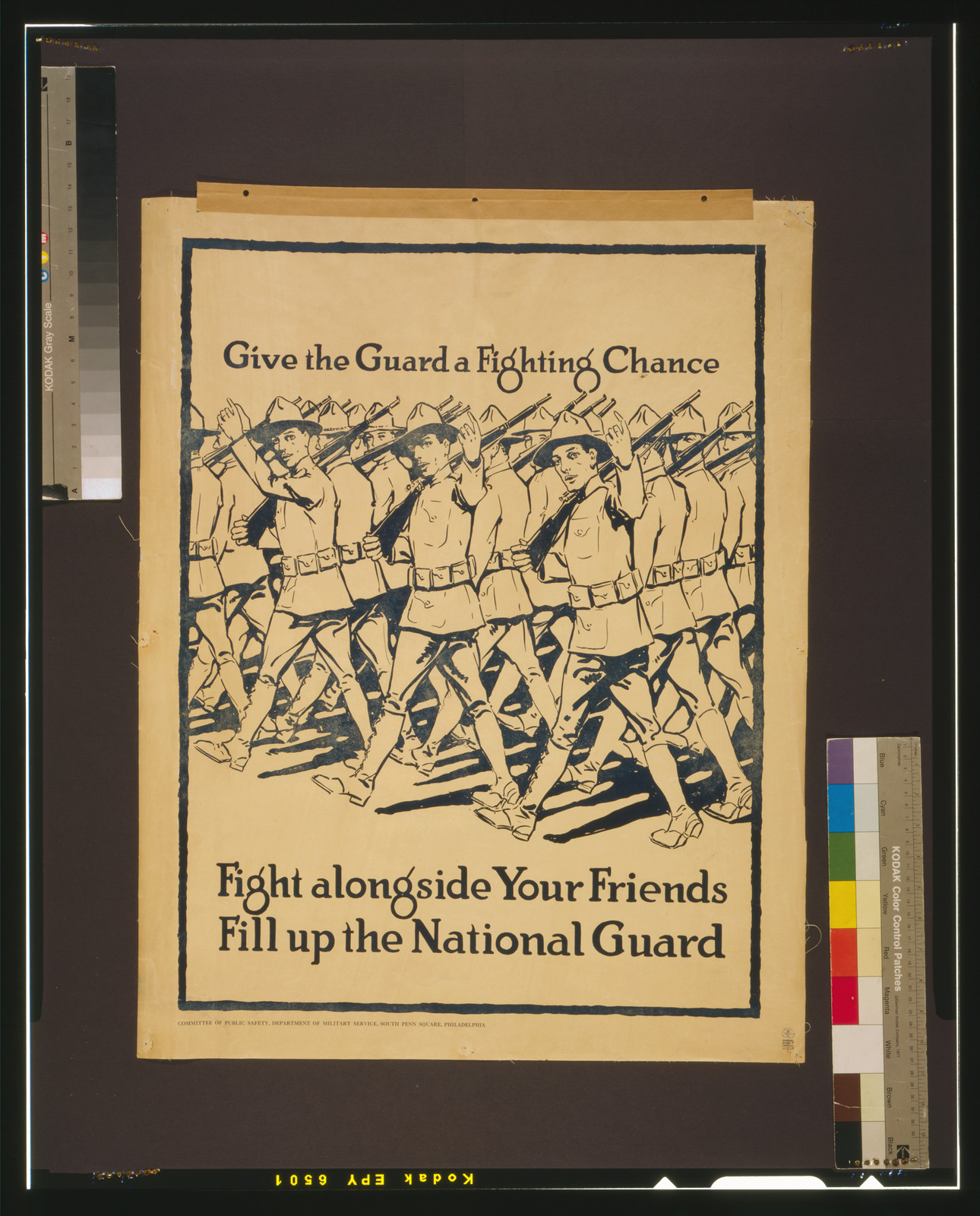 Give the Guard a fighting chance Fight alongside your friends - Fill up the National Guard., Philadelphia : Edward Stern Company, [between 1917 and 1919] — vintage poster