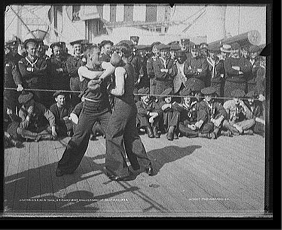 U.S.S. New York, a 4-round bout, anniversary of Santiago, 1899 [July 3] — historic photograph
