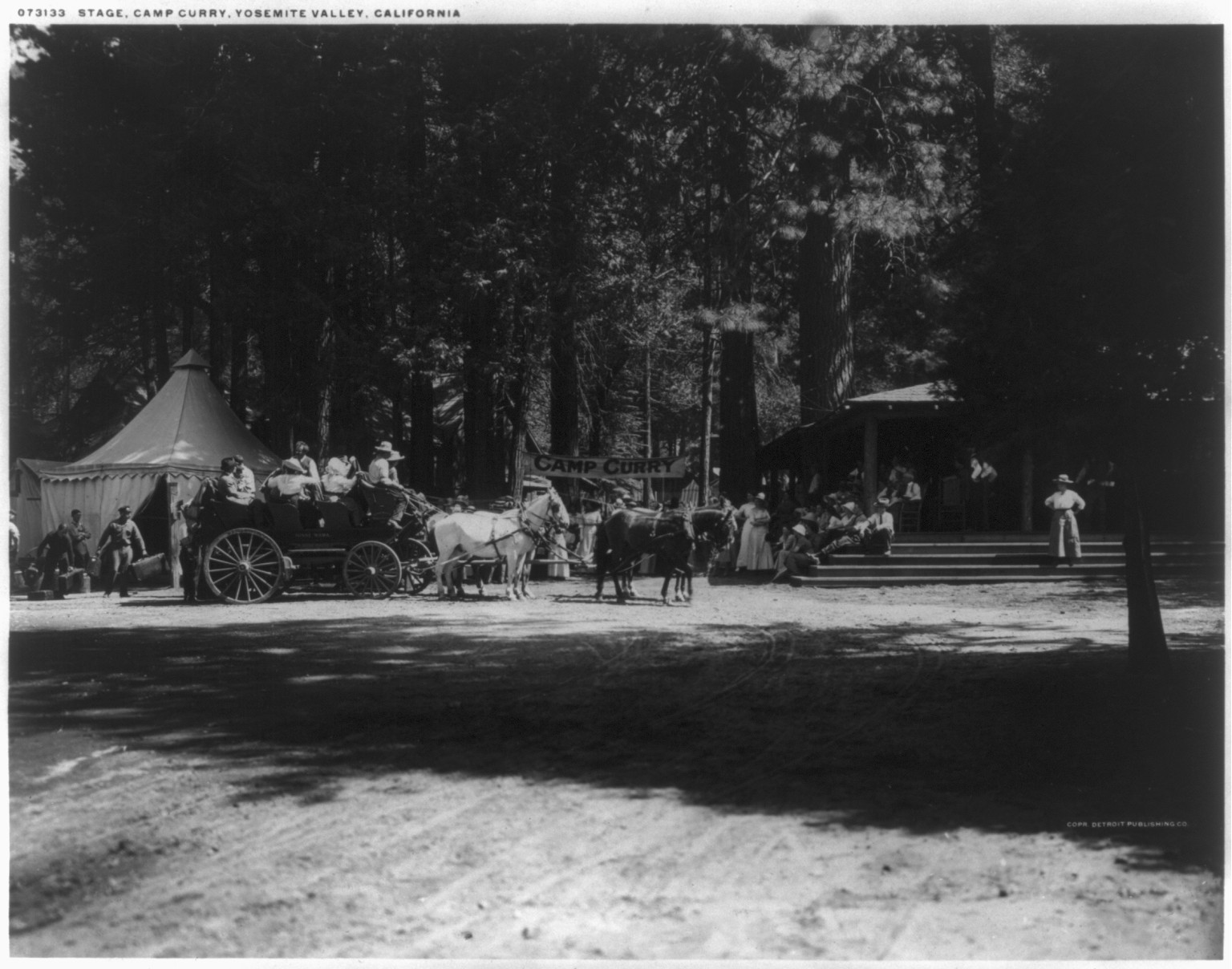Stage, Camp Curry, Yosemite Valley, California — historic photograph