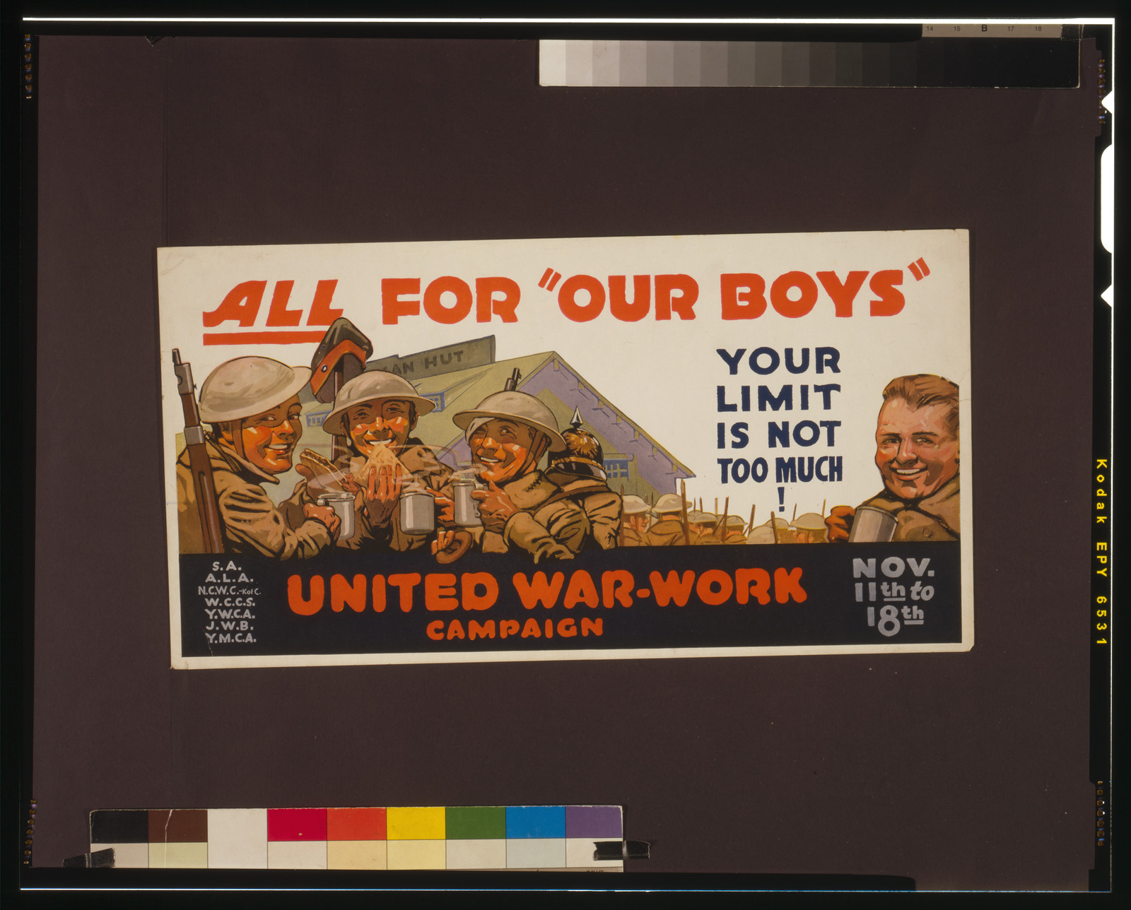 All for our boys"--Your limit is not too much--United war-work campaign", [1917?] — vintage poster