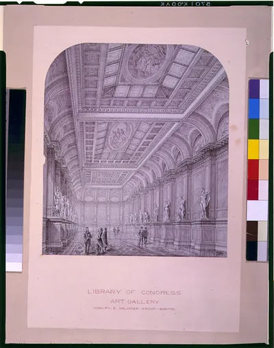 [Library of Congress, Washington, D.C. Art gallery, interior perspective]