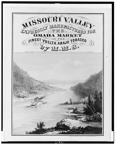 Missouri Valley. Expressly manufactured for the Omaha market of the finest Vuelta Abajo tobacco by M.M.S. / Lith. of F. Heppenheimer & Co., N.Y.