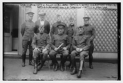 Lts: House, Kelly, Byrd, Caughey; Capts: Shively, Maloney, Praether & Col. Thompson