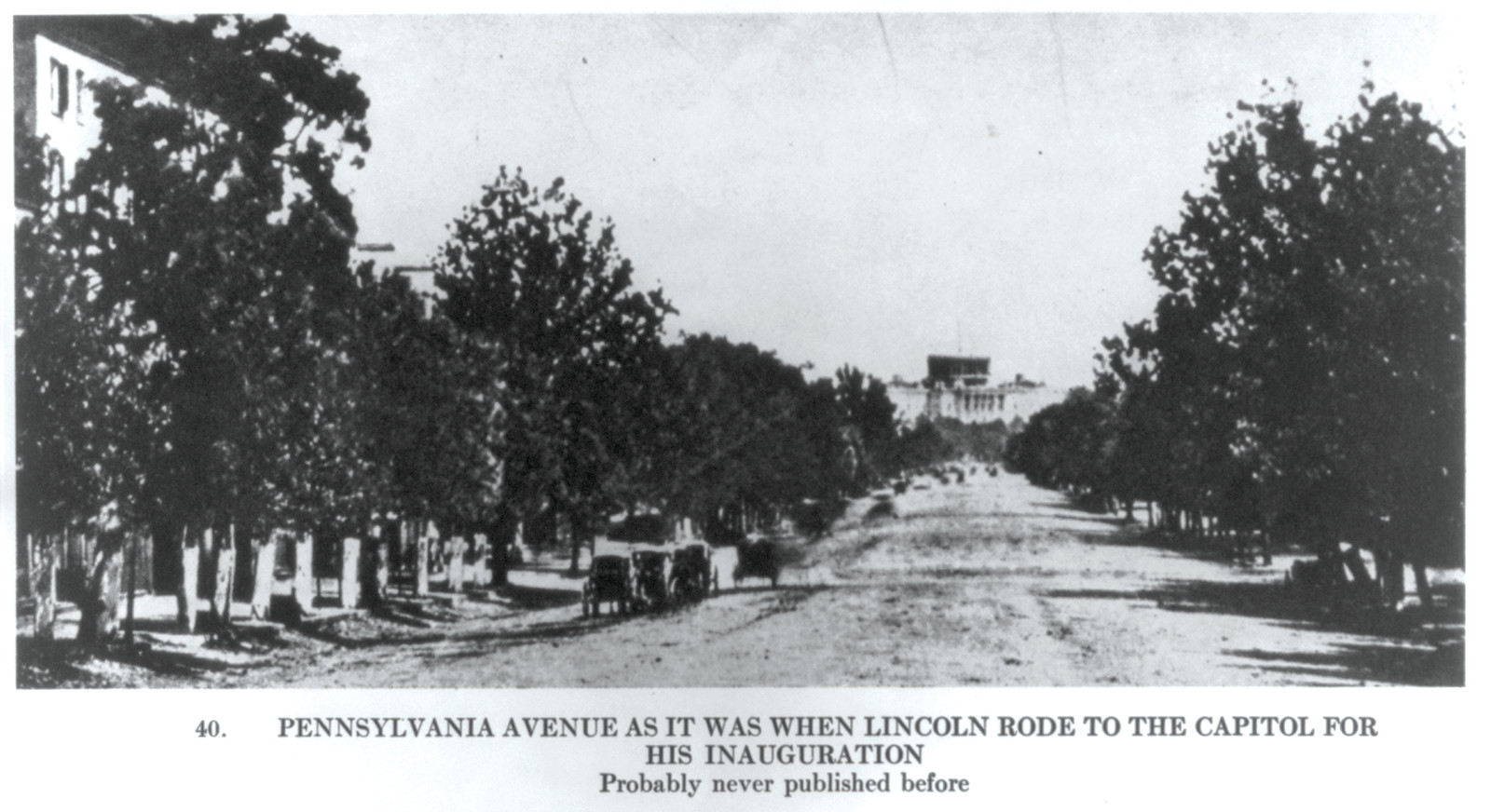 Pennsylvania Ave., as it was when Lincoln rode to the Capitol for his Inauguration, 1946 — historic print