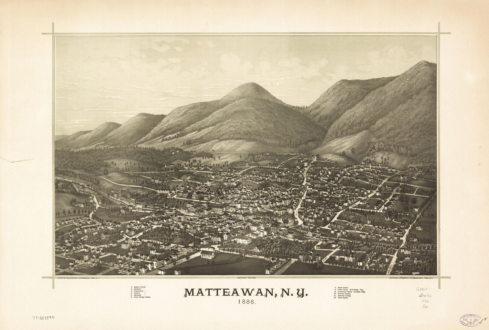 Matteawan, New York, 1886, 1886 — antique map