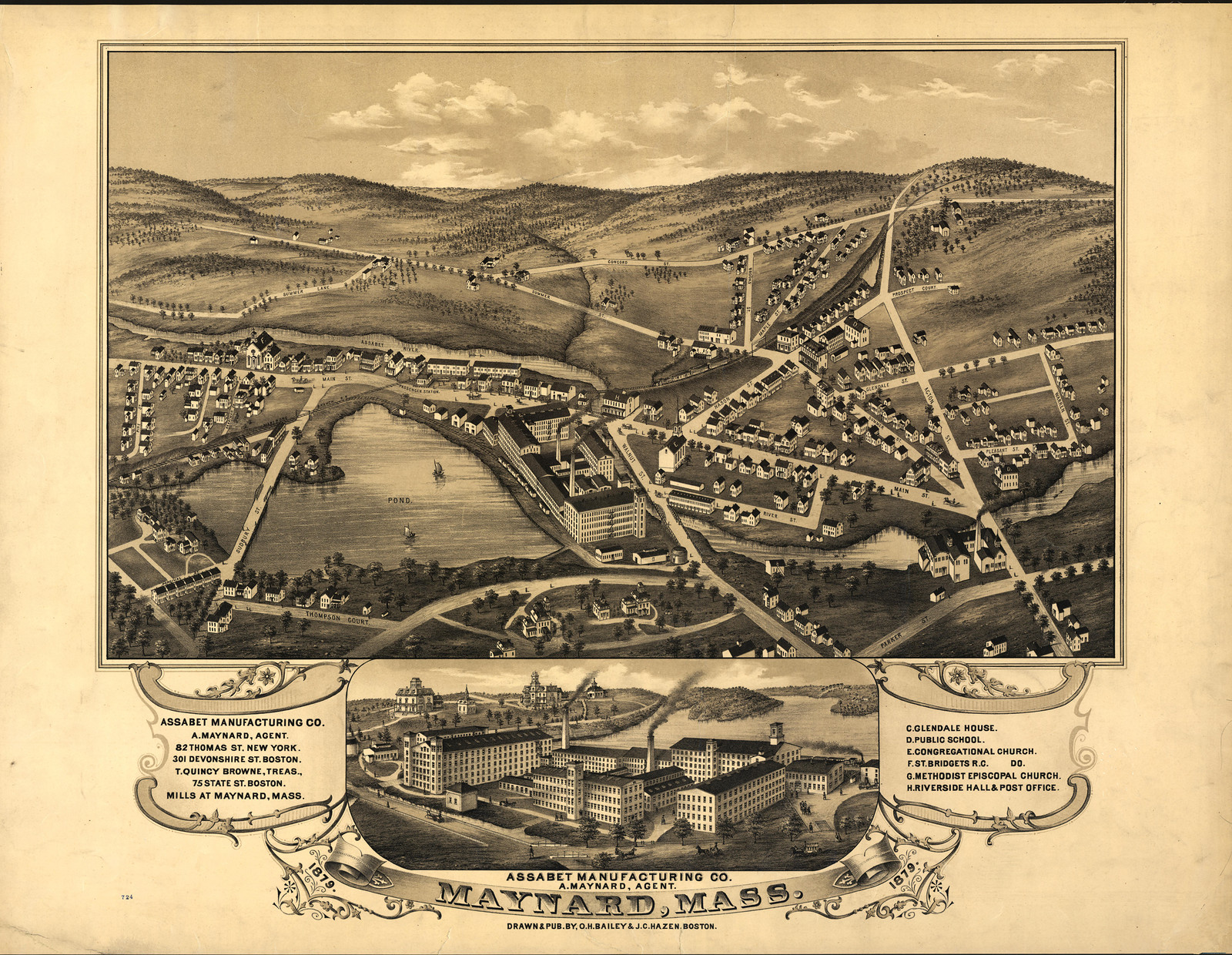 Maynard, Massachusetts, 1879, 1879 — antique map