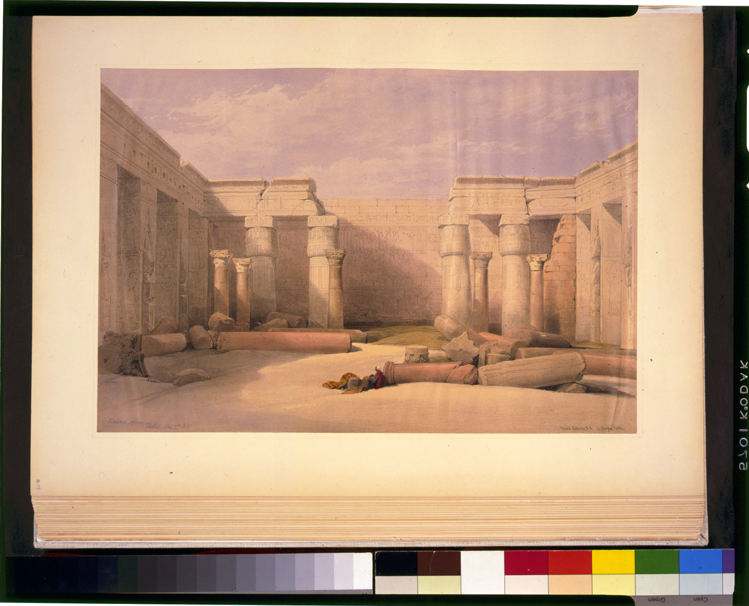 Medinet Abou, Thebes / David Roberts, R.A., [published between 1846 and 1849] — antique lithograph
