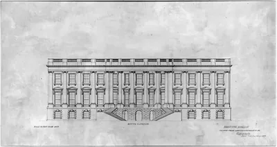 [The White House (Executive Mansion") D.C. South elevation measured drawing]"