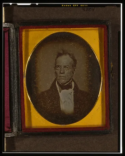 [Isaiah Lukens, head-and-shoulders portrait, facing left]