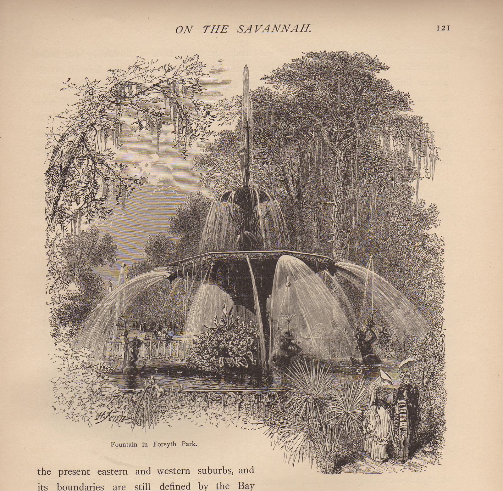 Fountain in Forsyth Park — historic image