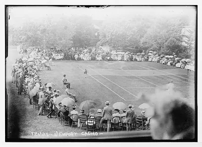 Lawn tennis courts, spectators, Newport Casino, R.I.