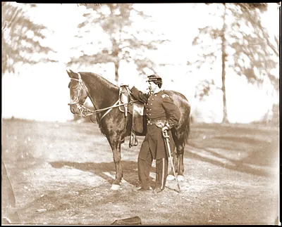 Brandy Station Va. Lt. Col. Orson H. Hart A.A.G. of 3d Corps and horse