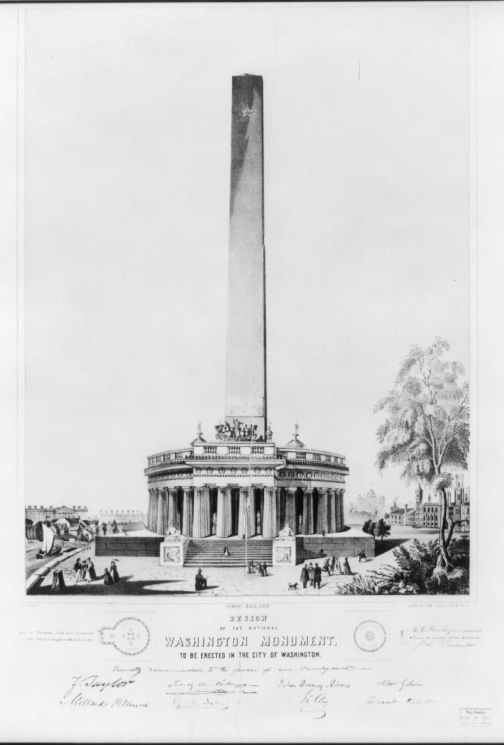 Design of the National Washington Mounment, to be erected in the City of Washington, [no date recorded on shelflist card] — historic print