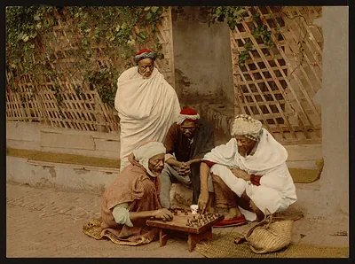 Negroes playing chess Algiers Algeria